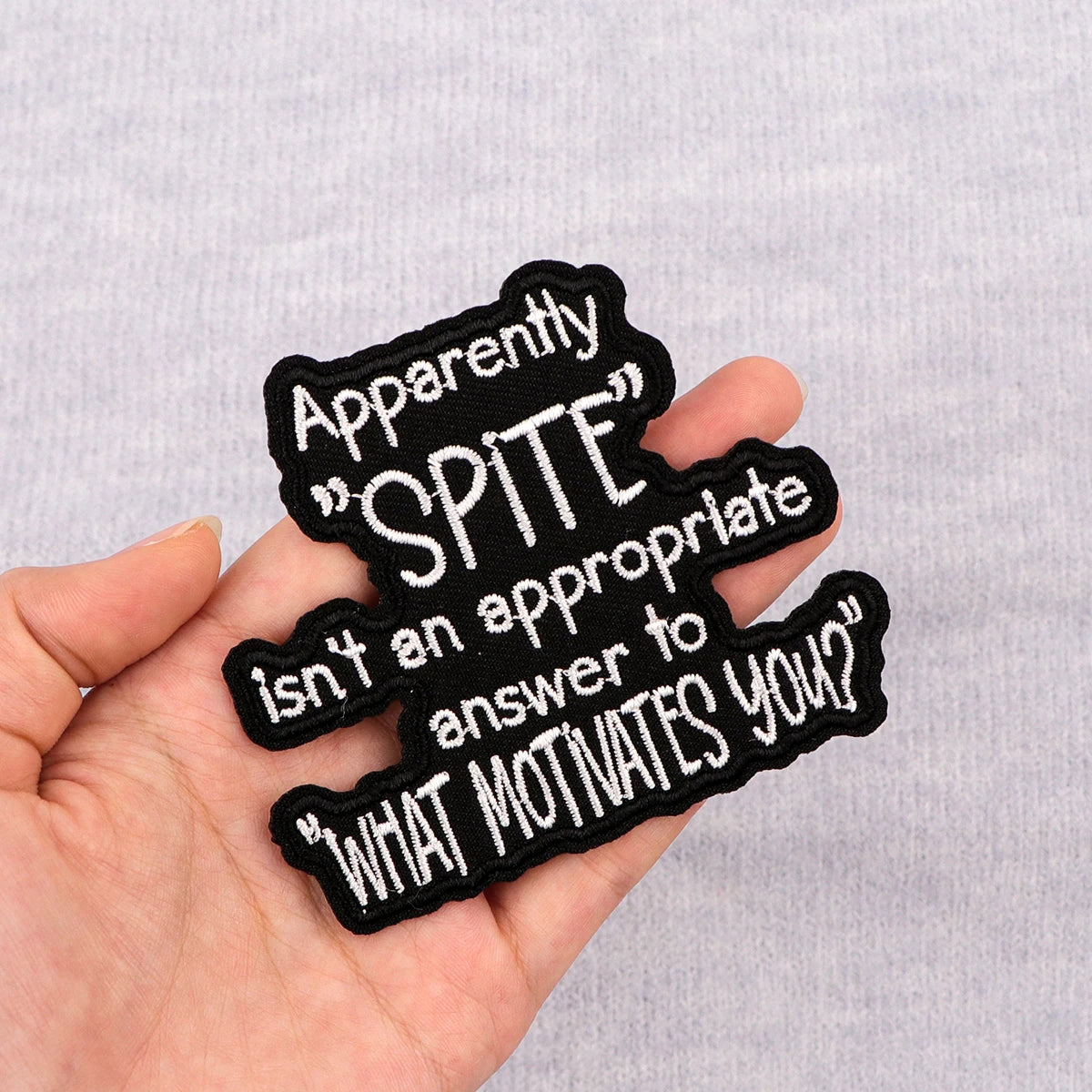 Humorous Letters Embroidery Patch Funny Quotes Iron On Patches For Clothing Thermoadhesive Patches On Clothes DIY Sew Badges