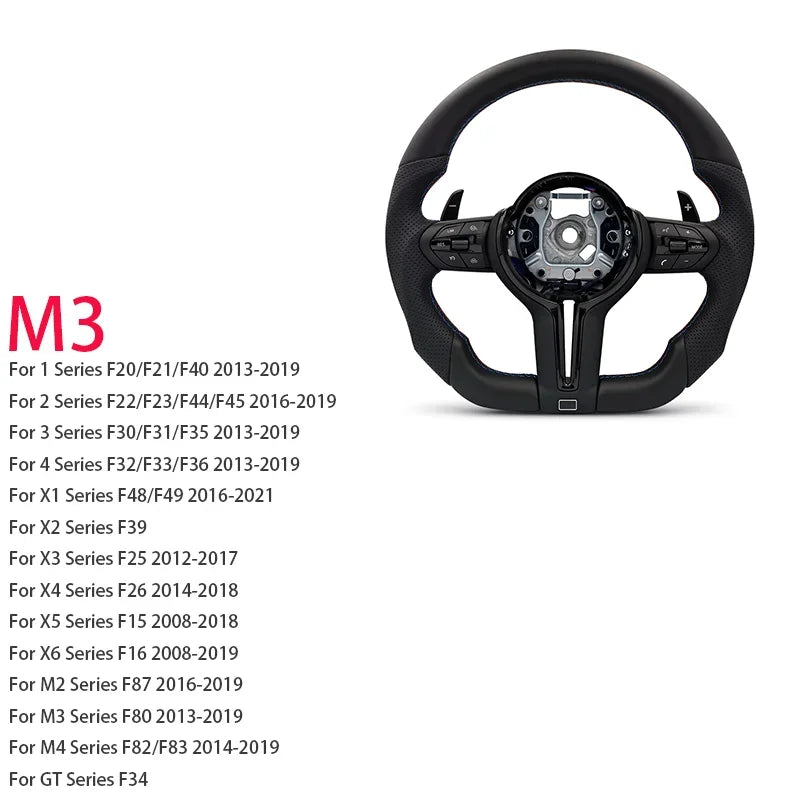 Full Black M Sport Volant Stering Wheel for BMW F01 F10 F11 F12 X5 F15 X6 F20 F21 F22 F23 F25 F26 F30 F31 F32 F33 F34 F35 F36 M3