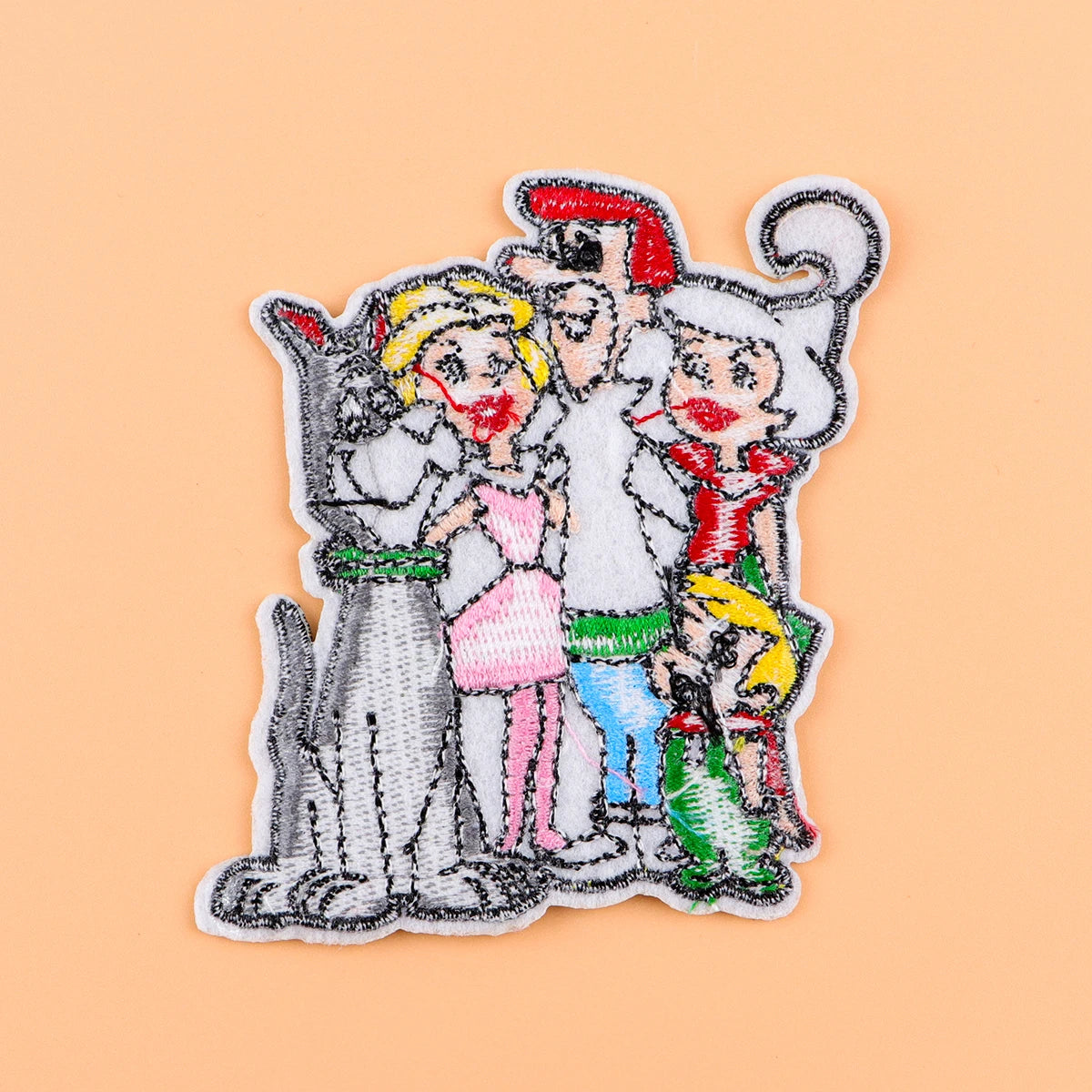 Cartoon Family Iron On Patch Clothes Patch For Clothing Dog Embroidered Patch Garment Apparel Accessories Sewing Stickers