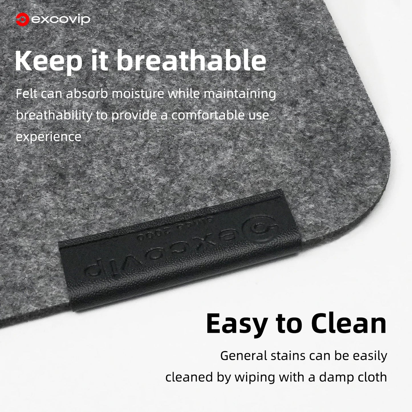 EXCO Felt Desk Mat Large Mouse Keyboard Pad Computer Desktop Protector Non-Slip Base for Office Home Durable Washable