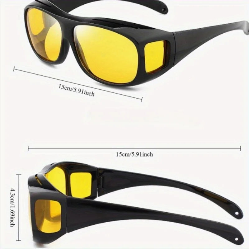 4 Pairs of Polarized Night Vision Goggles Anti Glare Night Driving Goggles for Men and Women High-definition Lenses
