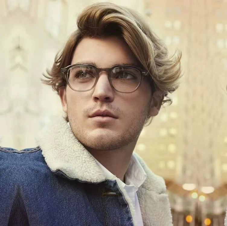 JNPCXI Retro Small Oval Rivets Women Prescription Glasses Fashion Optical Lens with Recipe Men Myopia/Hyperopia/Progressive