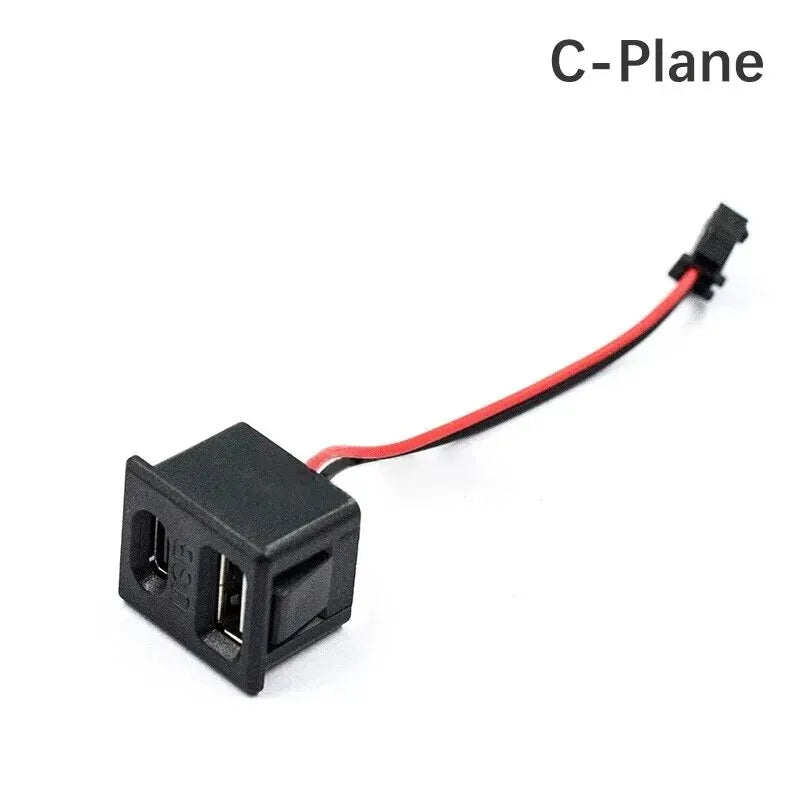 1/2Pcs Black Double Layer Usb Female Base Type-C Socket and Female Usb Lamp Charging Socket Power Socket With Cable Connector
