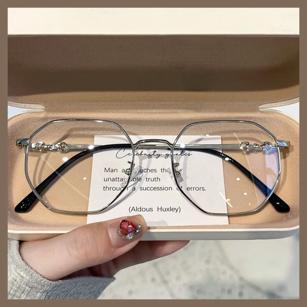 Photochromic Anti Radiation Anti Blue Light Eyeglasses For Women Transition Shades UV400 Eyewear Replaceable Lens