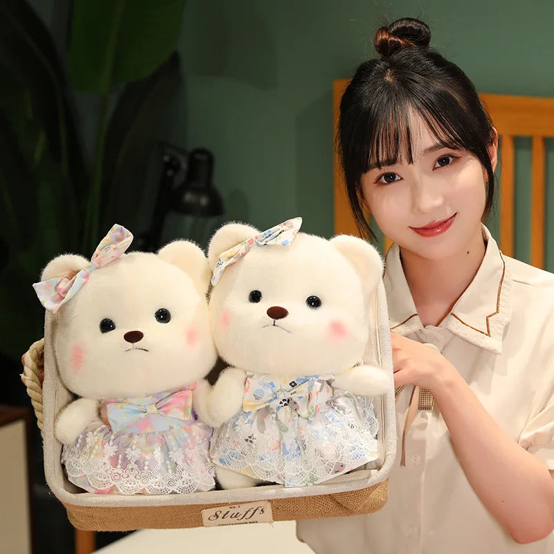 Lovely Girl Heart  Bear Plush Toys Kawaii Sfuffed Animals Soft Baby Sleeping Doll Valentine's Day Gift For Selfie Props