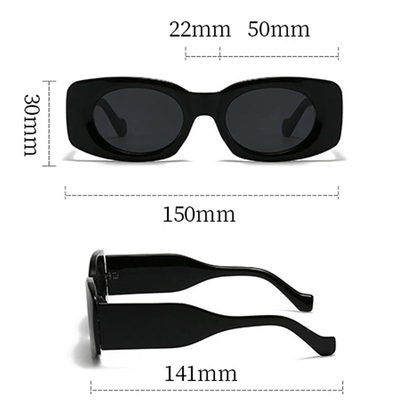 JNPCXI Ins Popular Fashion Square Men Sunglasses Vintage Rectangle Punk Yellow Blue Shades UV400 Women Trending Sun Glasses