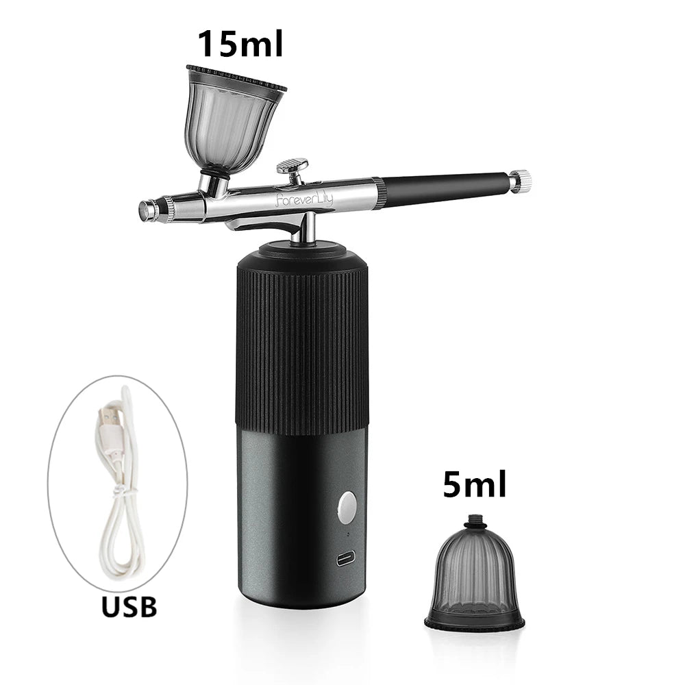 Mini Airbrush Kit For Facial Skin Care Nails Airbrush Makeup Hair Dye Barber Airbrush Machine Cake Pastry Painting Spray Gun