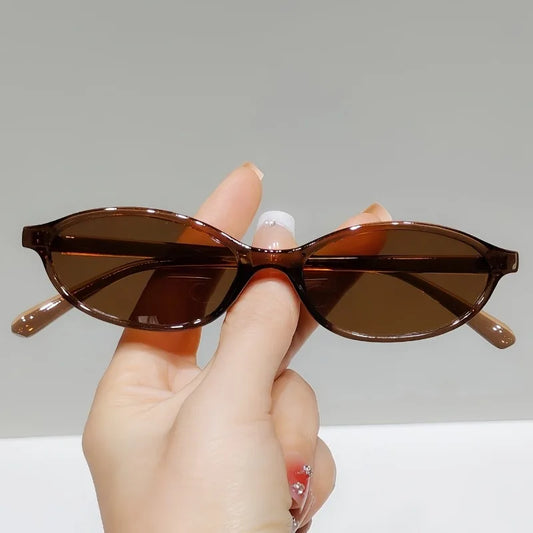 1 Pair Oval Frame Glasses for Women Fashionable Retro European Style for Hiking