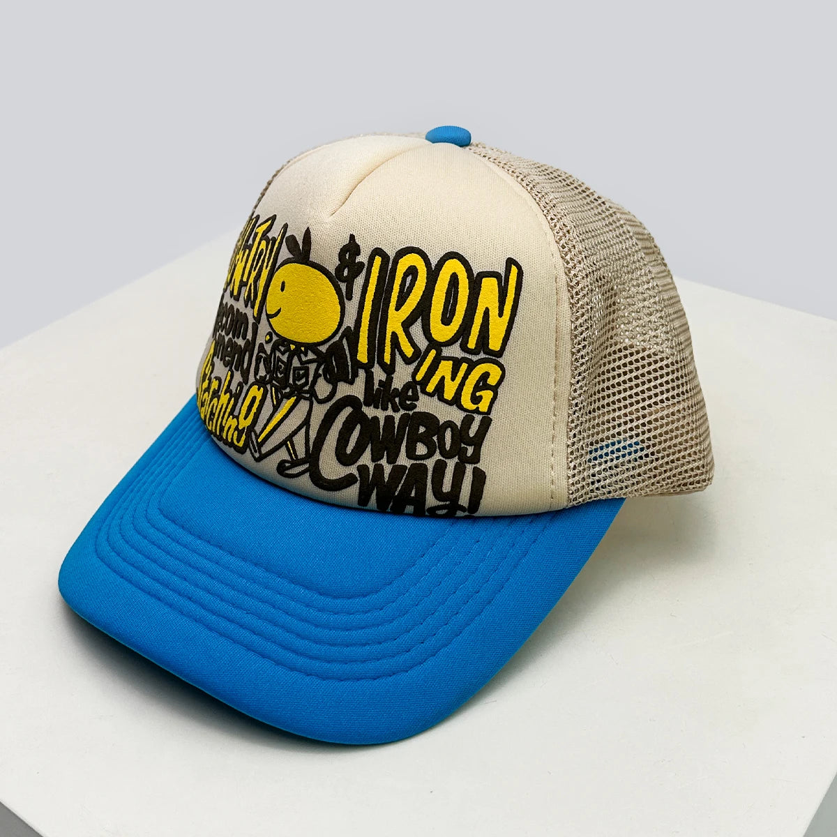 New Unisex Color Block 3D Printed Letter Rabbit Ear Smiling Face Baseball Hats Sunshade Hip Hop Breathable Trucker Caps Mesh ins