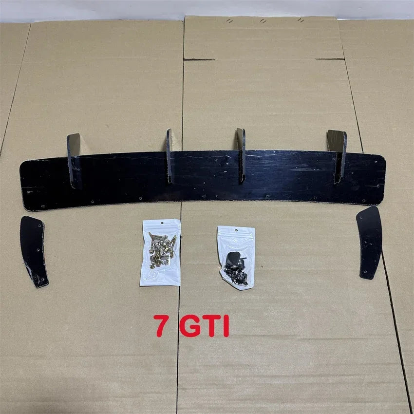For Volkswagen Golf 7 MK 7 R GTI 2013-2017 Car Rear Bumper Diffuser Tail Splitter Spoilers Protector Guard Lip Body Kits Black
