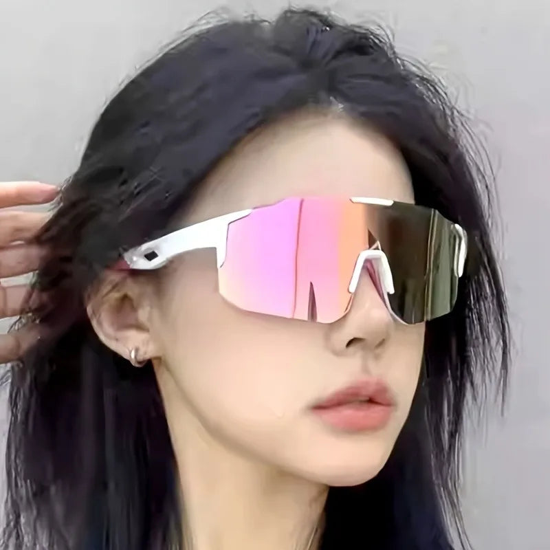 Stylish Lightweight Pink & White Gradient Frame Women's Wrap-Around Glasses Fashionable Eyewear for Casual & Formal Occasions