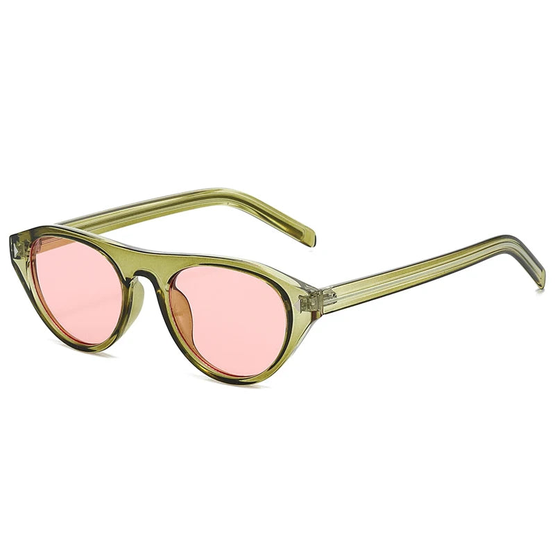 JNPCXI Vintage Cat Eye Sunglasses for Women Trendy Rivet Design Flat Top Sun Glasses Men Gafas De Sol Hombre S2611