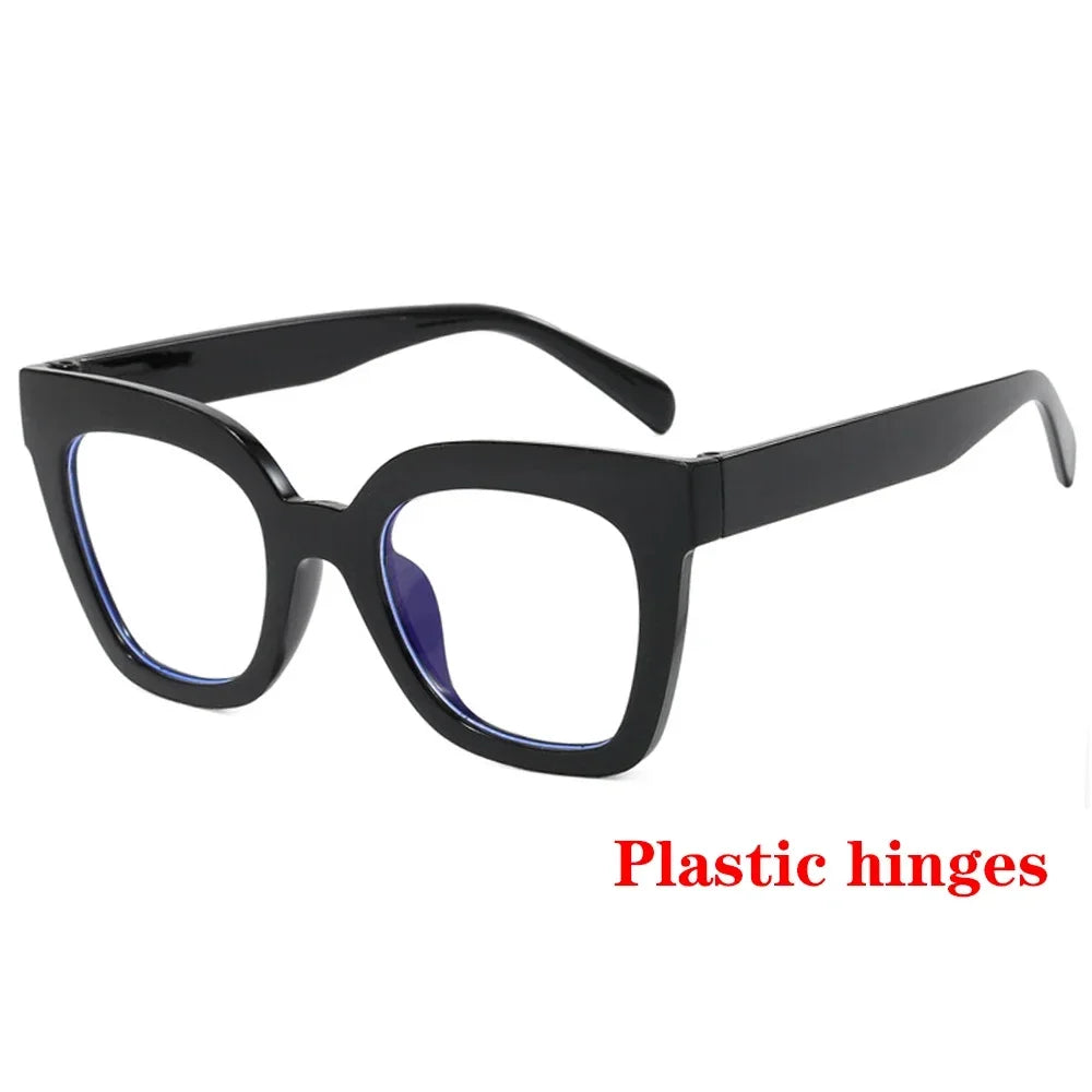 JNPCXI Fashion Glasses Frame for Women Anti-Blue Ray Fashion Lady's Orange Myopia Cat Eye Prescription Computer Glasses