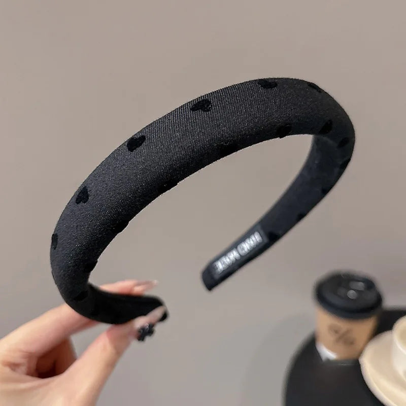 Black and Gray Simple Sponge Headband for Women Elegant Suitable for Daily Wear Including Washing Up Hair Band Fashion Girl
