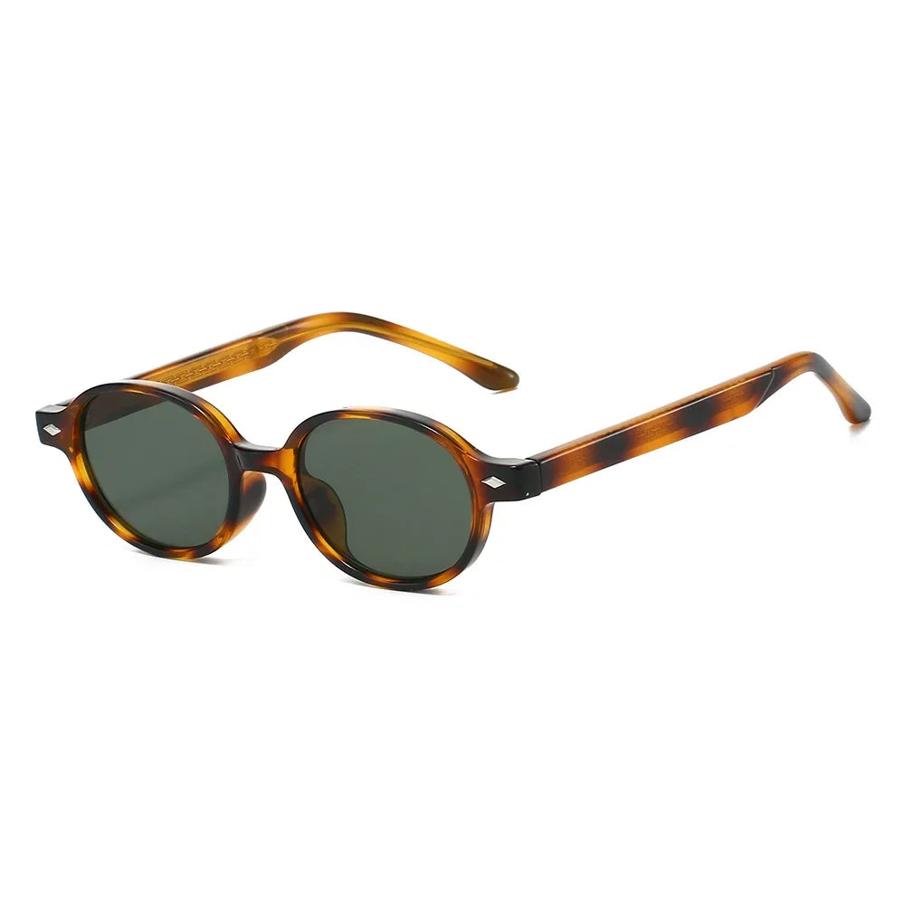 JNPCXI New Retro Small Oval Women Sunglasses TR90 Fashion Candy Color Shades UV400 Men Trending Rivets Punk Sun Glasses