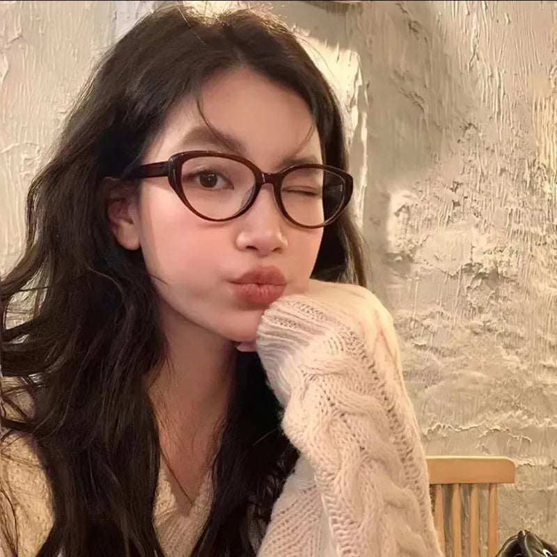 1-Pacs Retro Cat Eye Blue Light Blocking Glasses - Slim Skinny Frame with Advanced Anti-Blue Light Flat Lens