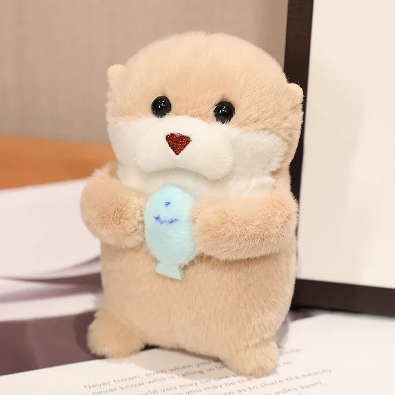 2 Sizes Kawaii Otter Plush Toys Soft Sea Otter Stuffed Animals Plushies Cute Brown Otter Plush Doll Birthday Gift For Children