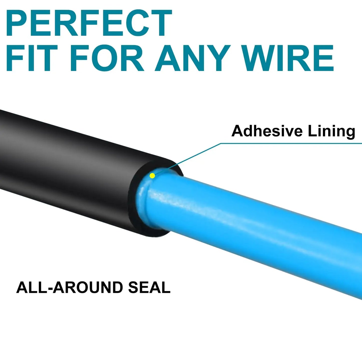 1M Heat Shrink Tubing 3:1Ratio Waterproof Heat Shrink Tubing - Adhesive Lined,Dual Wall Adhesive Shrinkable Wire Wrap Tube black