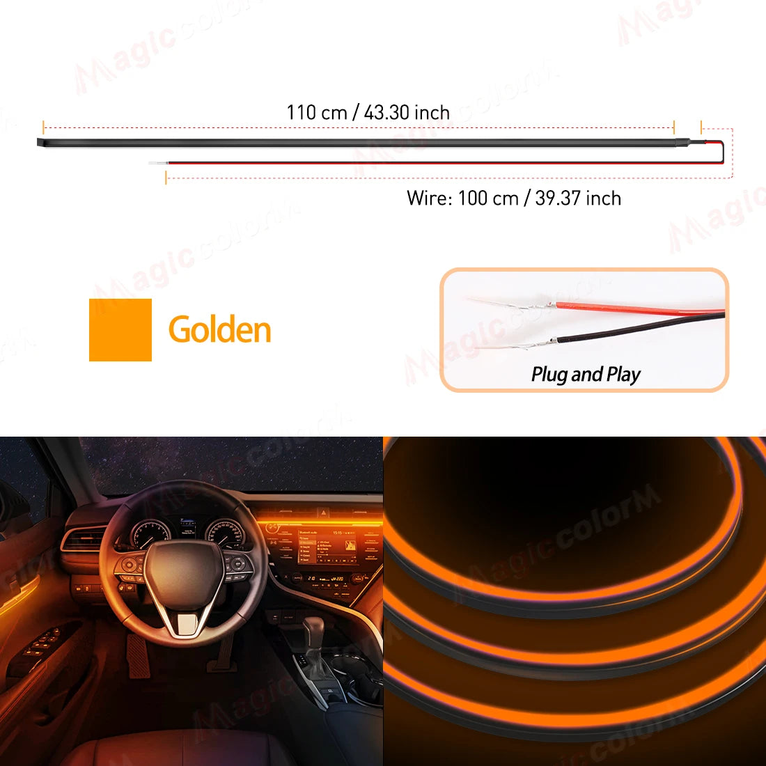 Car LED Ambient Light Car Interior Decorative Lamp For Universal DIY Flexible Hidden Cuttable Acrylic Strip High Density Colour