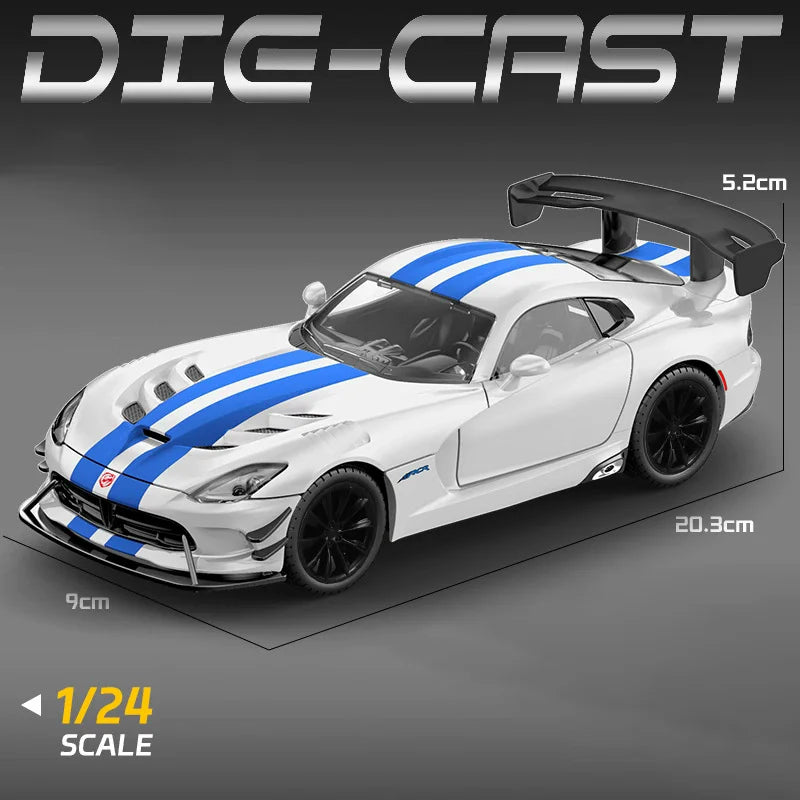 1:24 Hellcat Viper Alloy Police Cars Diecasts Models Toys Sound Light Pull Back Doors Opened Vehices Toy Boys Birthday Presents