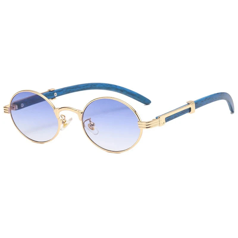 CATERSIDE 2022 Luxury Brand Designer Glasses Man Retro Classic Round Oval Sunglasses Men Fashion Popular Travel Wooden Shades