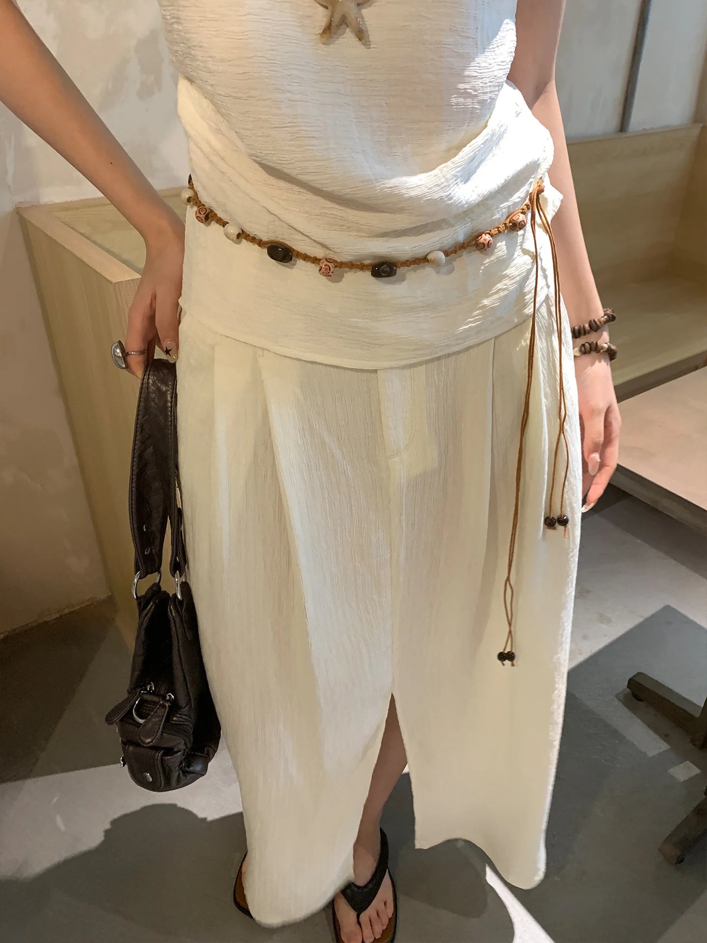 Ethnic Style Woven Beaded Waist Rope For Women With A Dress To Decorate The Summer Bohemian Belt And Waist Chain To Cinch