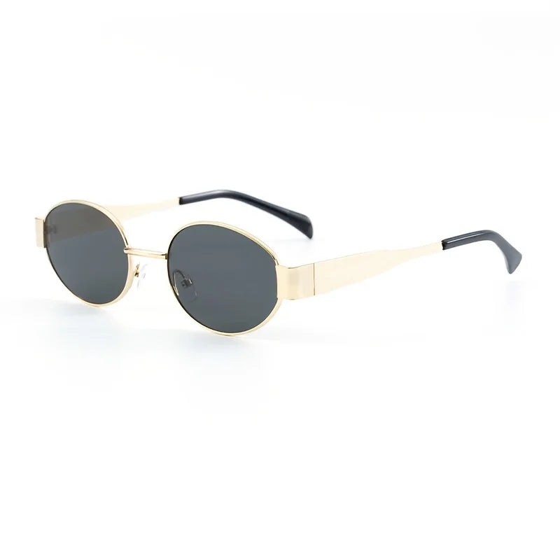 Oval Men's and Women's High-end Metal Glasses
