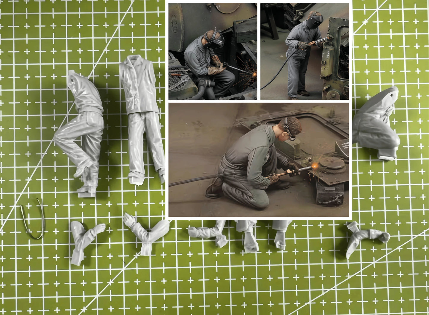 1:35  Resin Model, Scene Model Production and Maintenance Personnel 3 People Gk, Uncolored