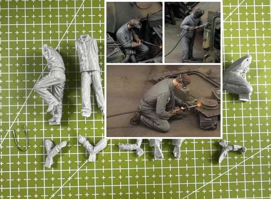 1:35  Resin Model, Scene Model Production and Maintenance Personnel 3 People Gk, Uncolored