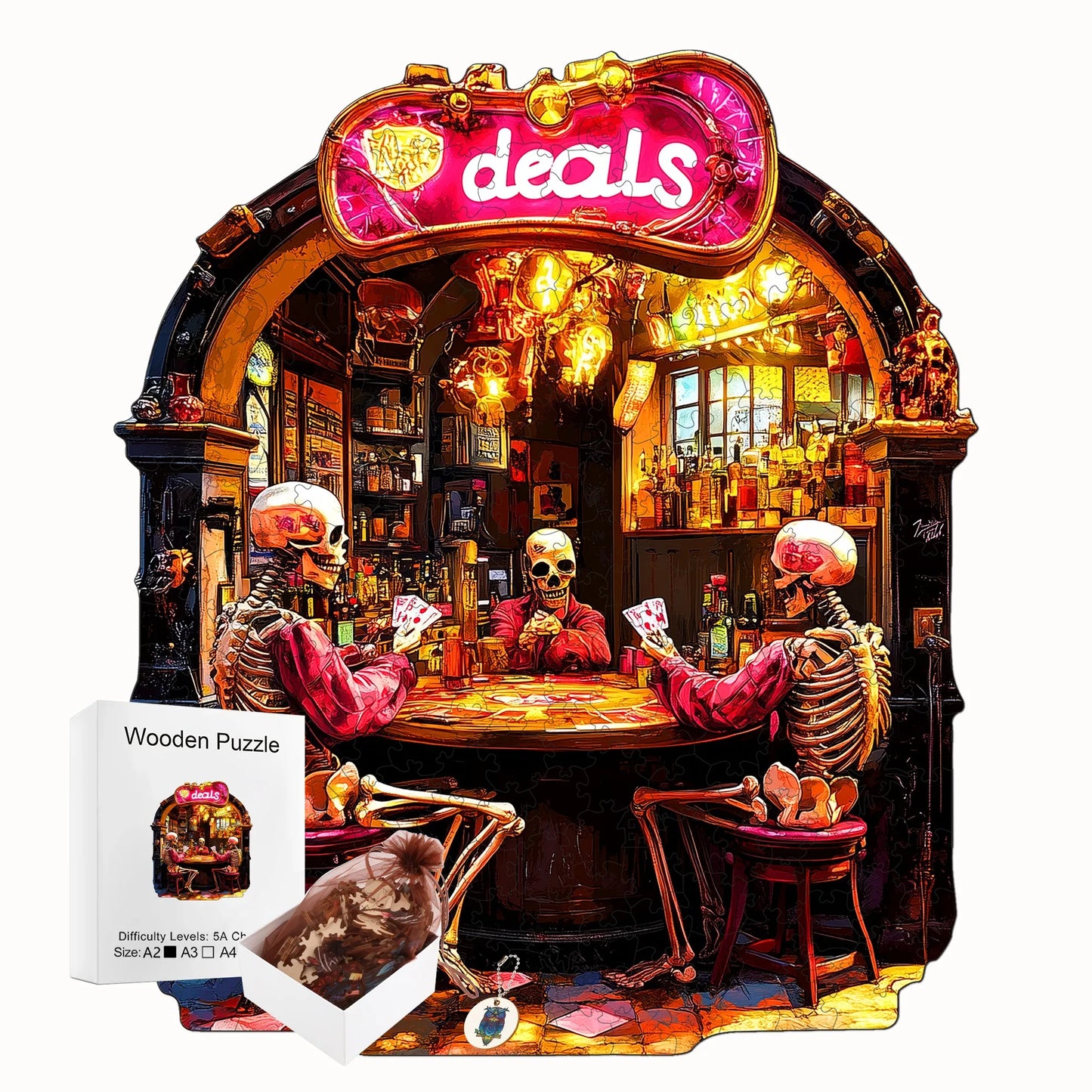 Fantasy Wooden Jigsaw Puzzle - Magical Style Wooden Decor Painting - Christmas and Halloween Gift Toy For Teen And Kid