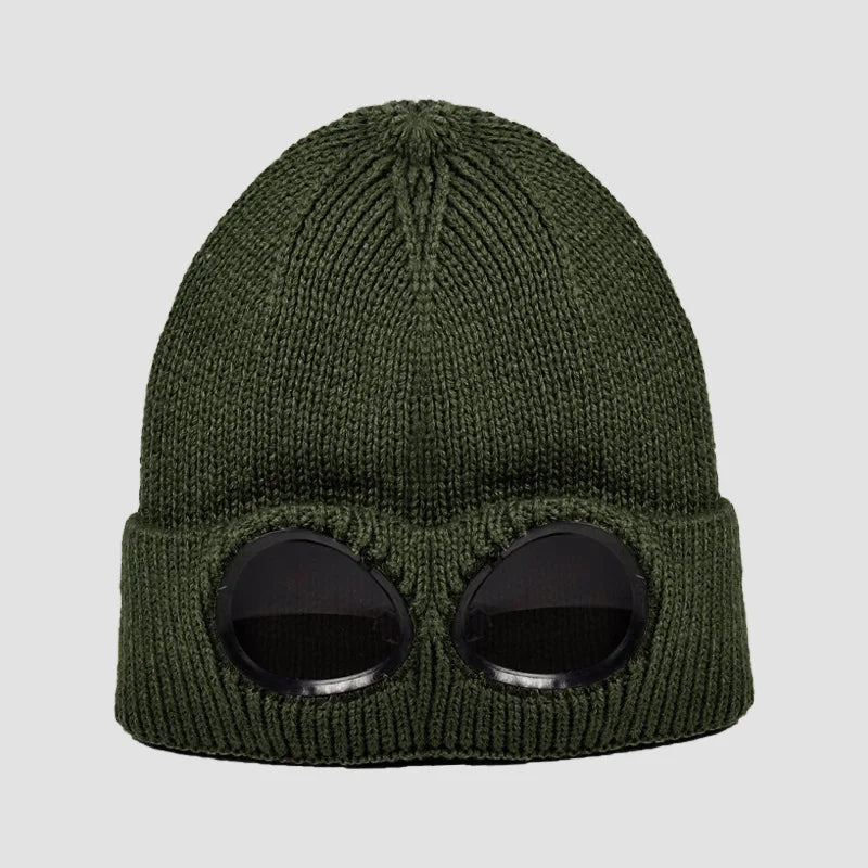 Xinbaoguan 60% acrylic 9535 new winter windproof glasses cover knitted cap for both men and women, with plush warm yarn cap