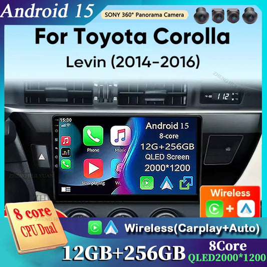Android 15 Car Radio For Toyota Corolla 2013 2014 2015 2016 E160 E170 Wireless Carplay Android Auto Qualcomm Car Multimedia Play