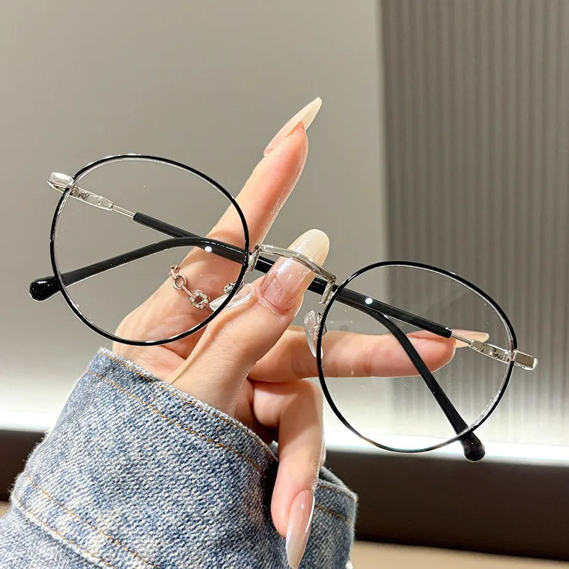 Retro anti blue light radiation gray glasses for men and women, Korean version, trendy photochromic glasses