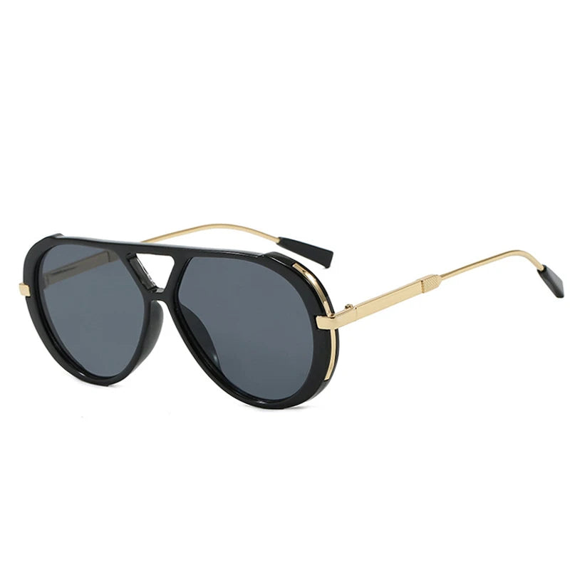 JNPCXI Ins Popular Fashion Double Bridges Women Luxury Sunglasses Brand Designer Oval Hollow Shades UV400 Men Sun Glasses