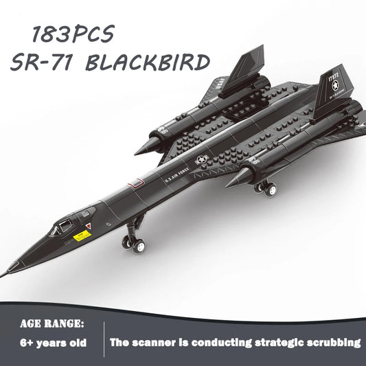 183pcs US Air Force SR-71 Blackbird Airplane Fighter Assembling Building Blocks