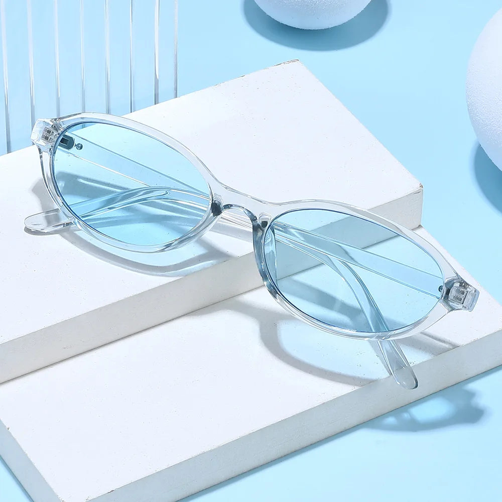 JNPCXI New Small Sunglasses Women Fashion Tea Shades UV400 Retro Rivets Men Punk Sun Glasses