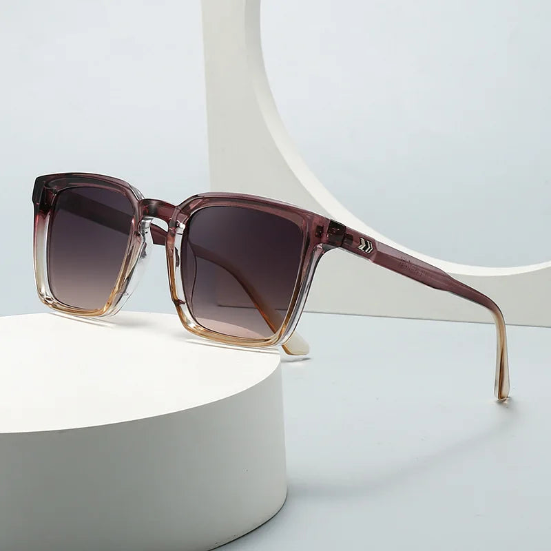 JNPCXI New Fashion Square Sunglasses Retro High Quality Men Trending Sun Glasses Women Black Gradient Shades UV400 Eyewear
