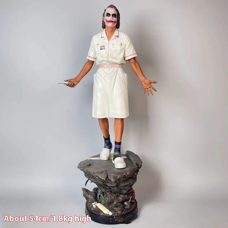 21in / 54 cm Series DC Heath Ledger Nurse Uniform Joker Figure Standing Scene