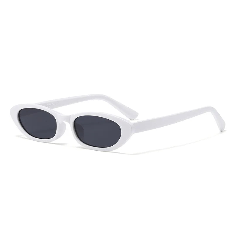 JNPCXI New Women's Black Sunglasses Fashion Small Oval Frame Sun Glasses Ladies Retro Oval Eyewear Shade UV400