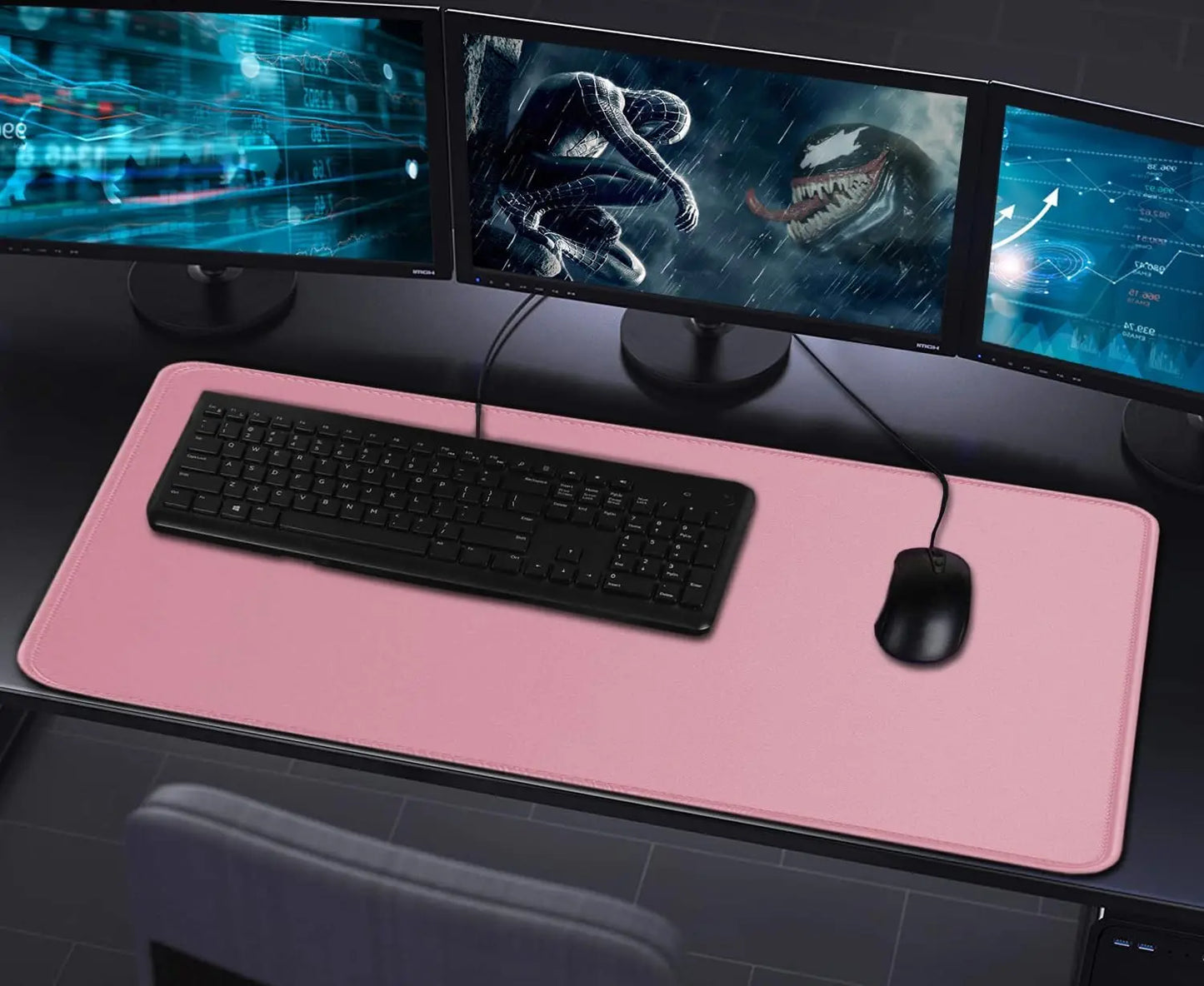 Large Mouse Pad with Stitched Edges, Durable Non-Slip Natural Rubber Base Desk Mat, Waterproof Computer Keyboard Mousepad Mat
