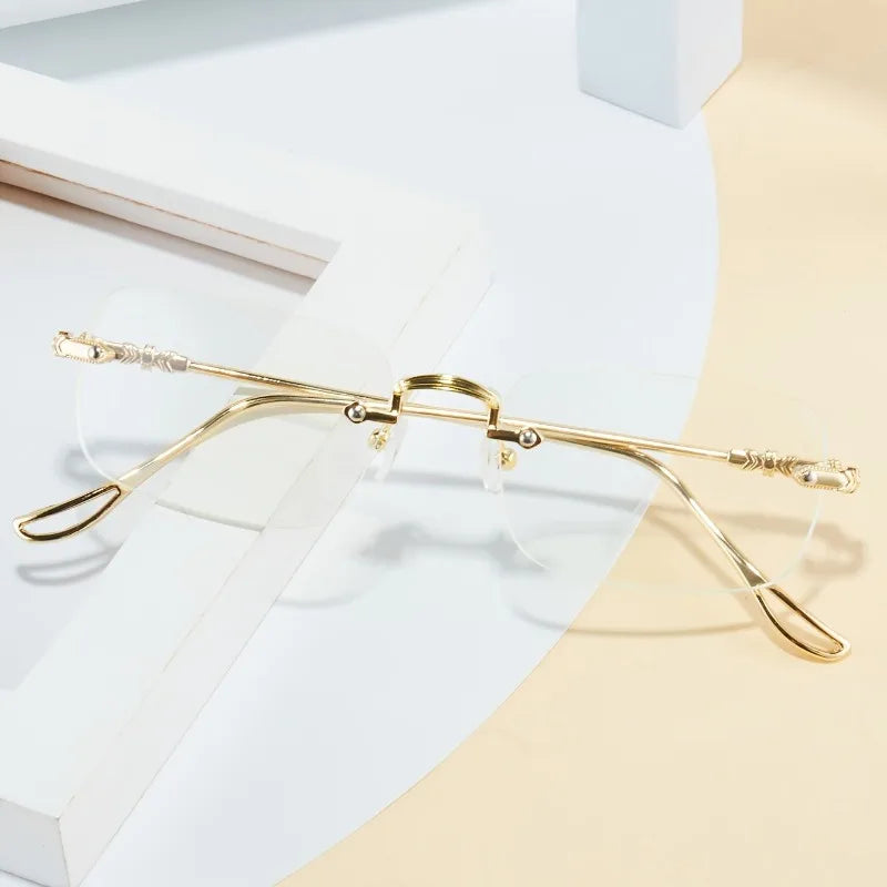 Men's Metal Frameless Sunglasses Square Frameless Sunglasses Retro Metal Sunglasses Trendy Street Photography Street Style