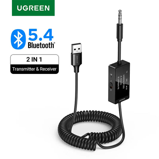 Bluetooth 5.4 Music Receiver Transmitter USB Adapter OLED Wireless 3.5mm Audio