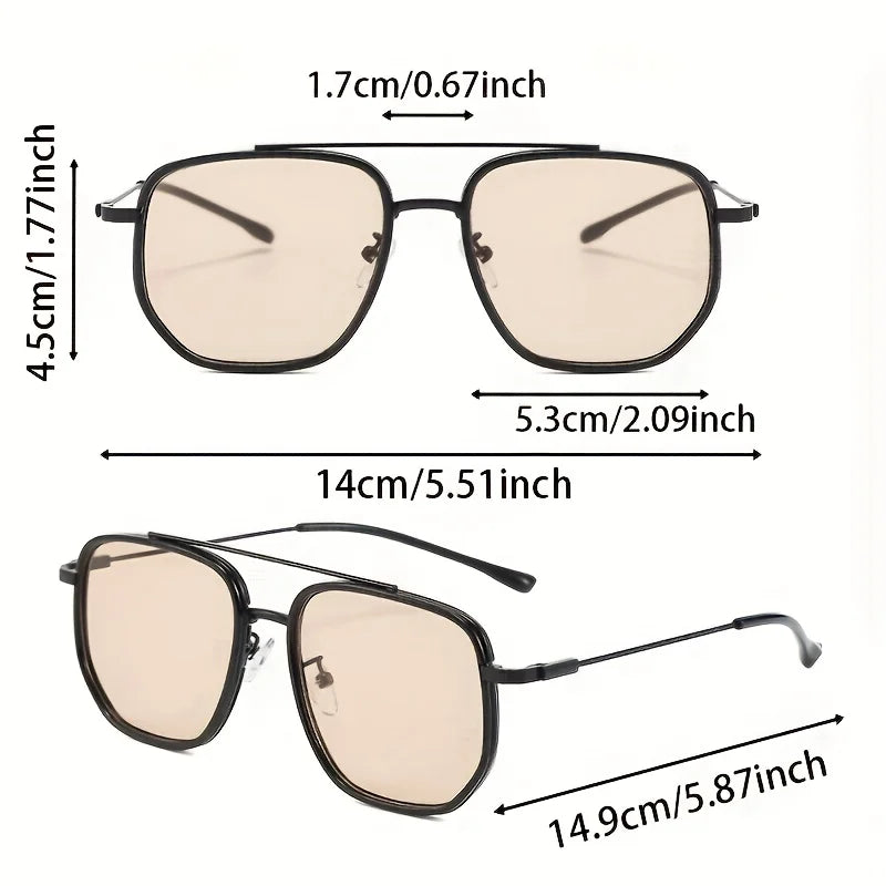 2 Pairs of Men's/Women's Vintage Classic Chic Glasses with 400 Lenses Suitable for Daily Gifts Outdoor Leisure Activities