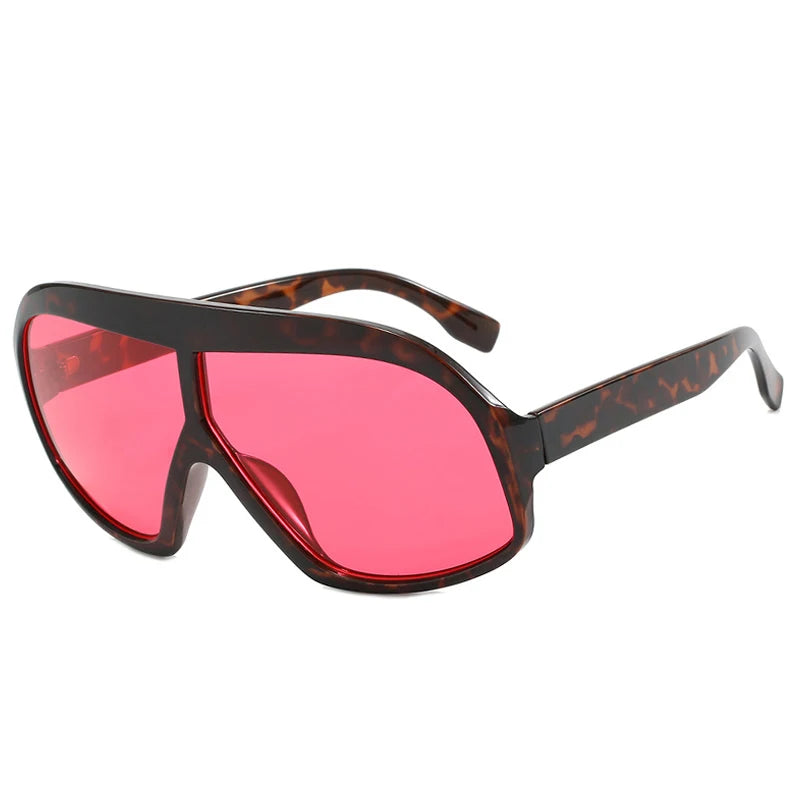 JNPCXI Fashion Oversized Pilot Sunglasses Luxury Yellow Lens Women Men UV400 Brand Designer One Piece Sun Glasses Shades