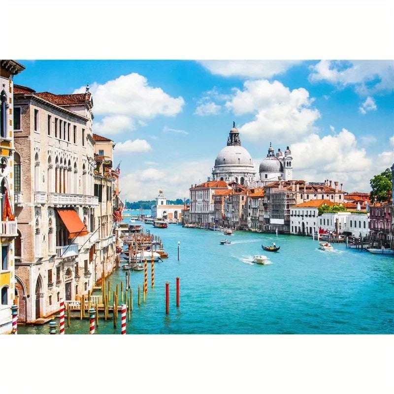 500 Pieces Jigsaw Puzzle for Adults Painting Santa Maria Canal Paper Puzzle Home Decor Wall Display Halloween Christmas Birthday