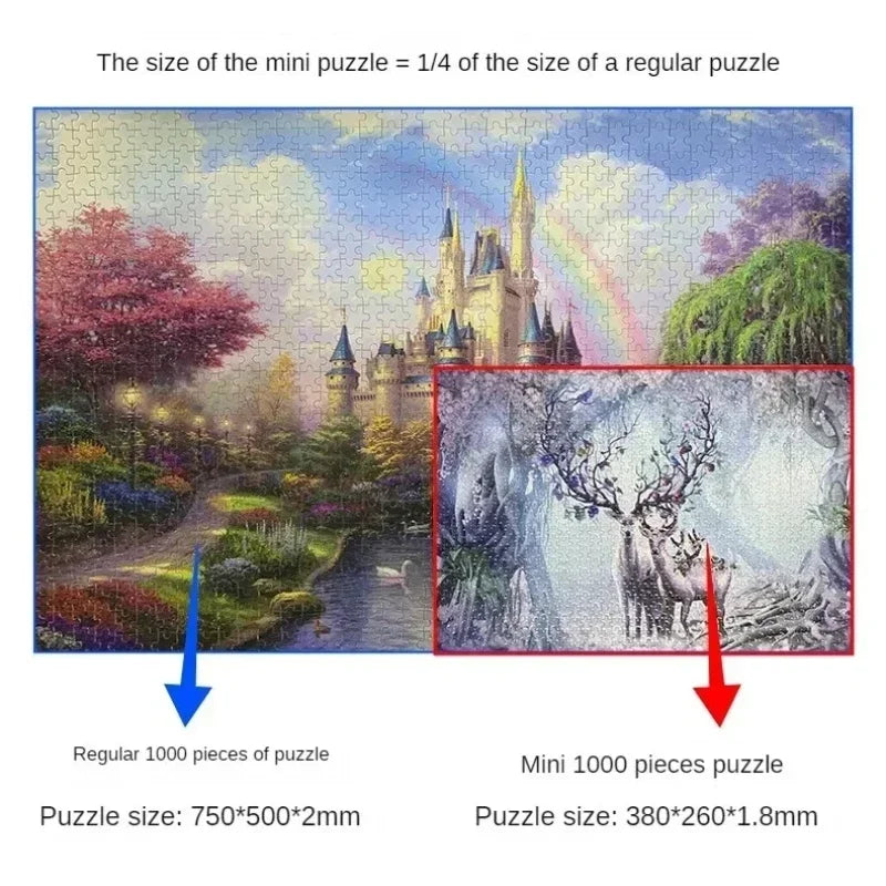 38*26cm Mini Jigsaw Puzzle 1000pcs for Adults Famous Painting Landscape Toy Family Game Home Decoration Festival Present