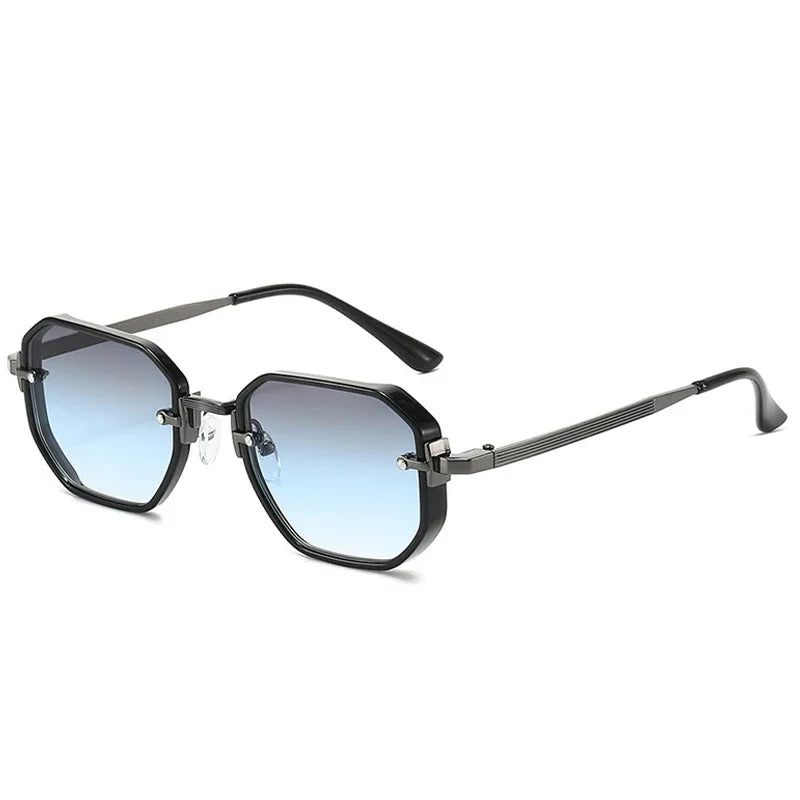 JNPCXI New Fashion Square Sunglasses Men Punk Shades UV400 Retro Metal Trending Gradient Women Sun Glasses