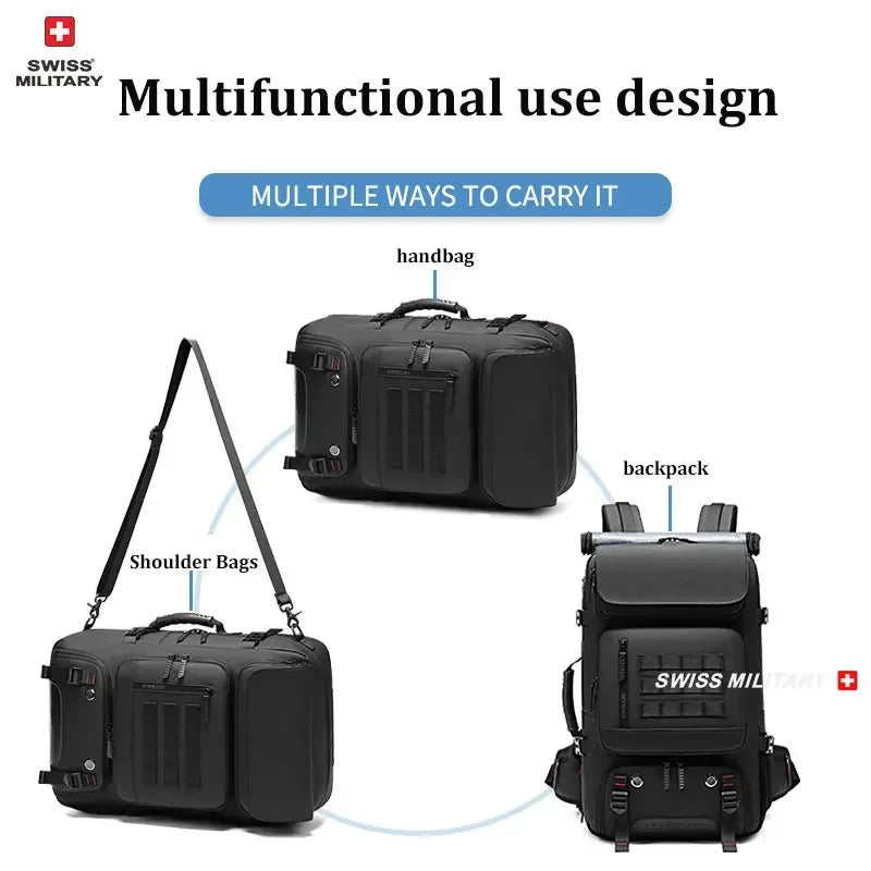 17 in SWISS MILITARY Men Travel Backpack Waterproof Business USB Laptop Backpack