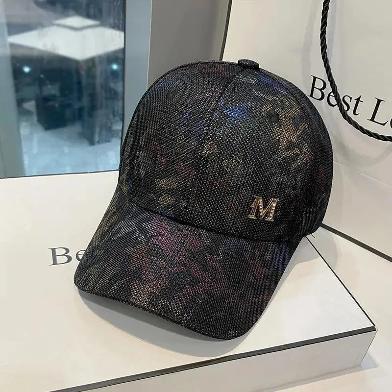 CNTANG Summer Baseball Cap Fashion Women's Rhinestone M Mesh Breathable Hip Hop Caps Snapback Women Casual Designer Visor Hat