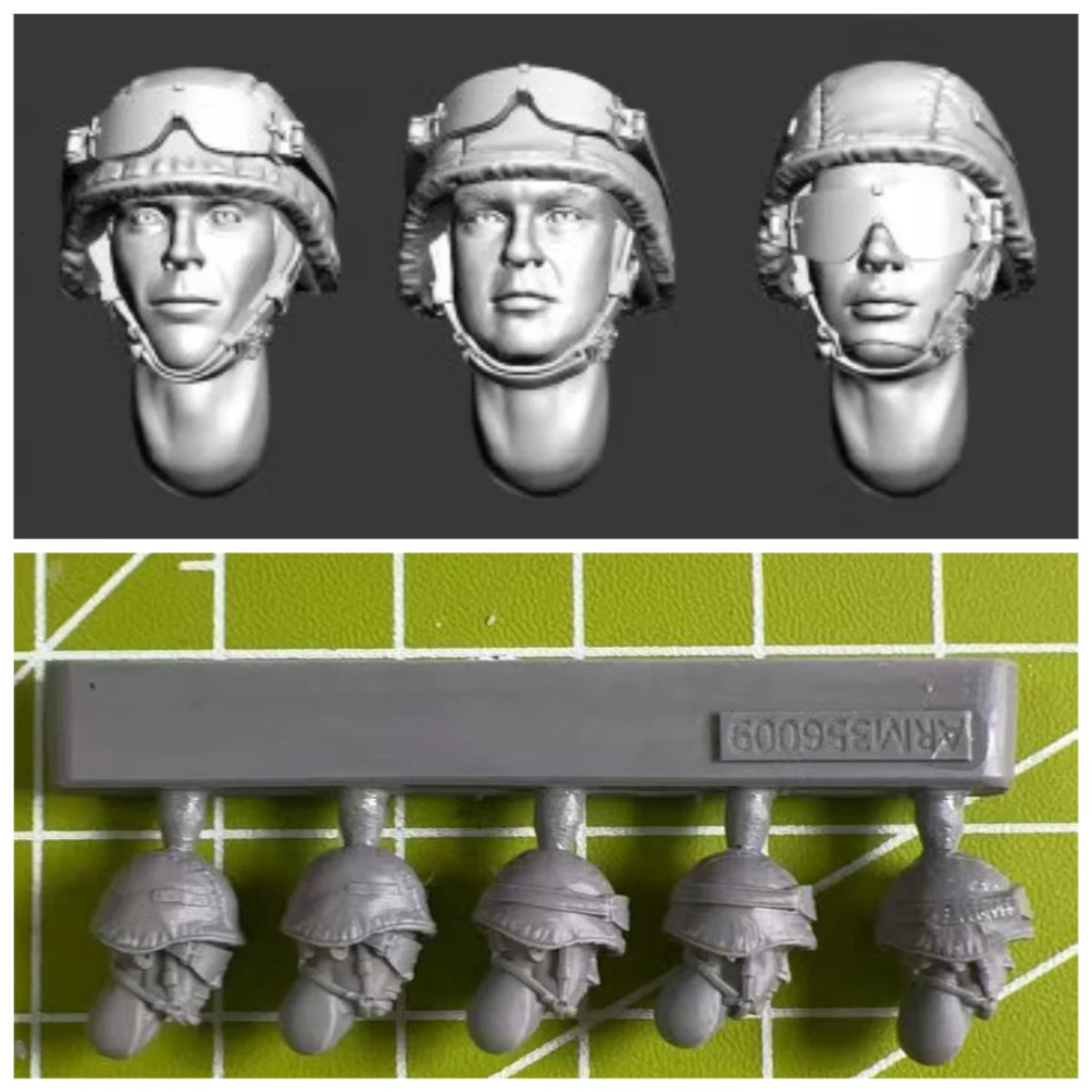 5 Pieces of 1:35 Die-casting Resin Model Kit Soldier Model Head Replacement Modification Unpainted